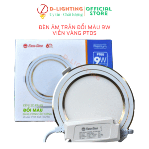 Đèn led Rạng Đông đổi màu PT05 110 9W viền vàng