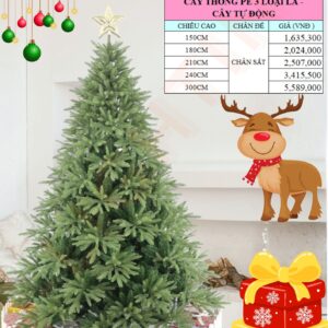 Cây thông PE 3 loại lá - Cây tự động