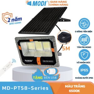 Đèn Pha Led Năng Lượng Mặt Trời Vỏ Nhôm Đúc Nâng Cấp Độ Sáng